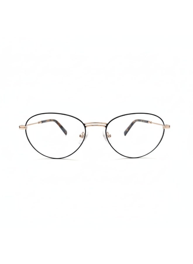 Women’s Round Eyeglasses - Matte Grey & Gold Frame with Grey Havana Temples - Lightweight Optical Glasses - Image 2